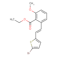Chemical structure of ethyl 2-[(1E)-2-(5-bromothiophen-2-yl)ethenyl]-6-methoxybenzoate - CSSB00015318738