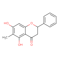 Chemical structure of 5,7-dihydroxy-6-methyl-2-phenyl-3,4-dihydro-2H-1-benzopyran-4-one - CSSB00121583661