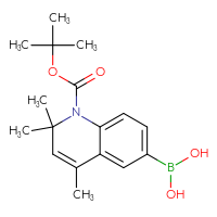 Chemical structure of {1-[(tert-butoxy)carbonyl]-2,2,4-trimethyl-1,2-dihydroquinolin-6-yl}boronic acid - CSSB00010175722