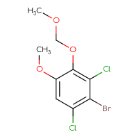 Chemical structure of 2-bromo-1,3-dichloro-5-methoxy-4-(methoxymethoxy)benzene - CSSB20575629656