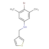Chemical structure of 4-bromo-3,5-dimethyl-N-[(thiophen-3-yl)methyl]aniline - CSSB00007185584