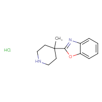 Chemical structure of 2-(4-methylpiperidin-4-yl)-1,3-benzoxazole hydrochloride - CSSB20620688342