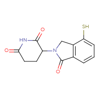 Chemical structure of 3-(1-oxo-4-sulfanyl-2,3-dihydro-1H-isoindol-2-yl)piperidine-2,6-dione - CSSB14813034348