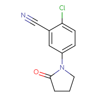 Chemical structure of 2-chloro-5-(2-oxopyrrolidin-1-yl)benzonitrile - CSSB00010202074