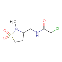 Chemical structure of 2-chloro-N-[(2-methyl-1,1-dioxo-1λ⁶,2-thiazolidin-3-yl)methyl]acetamide - CSSB00117274919