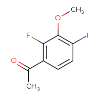 Chemical structure of 1-(2-fluoro-4-iodo-3-methoxyphenyl)ethan-1-one - CSSB00020901180