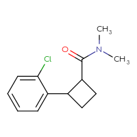 Chemical structure of 2-(2-chlorophenyl)-N,N-dimethylcyclobutane-1-carboxamide - CSSB01072165558