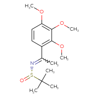 Chemical structure of (S)-2-methyl-N-[1-(2,3,4-trimethoxyphenyl)ethylidene]propane-2-sulfinamide - CSSB21349260776