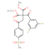 Chemical structure of 1,3-dimethyl 2-(3,5-difluorobenzoyl)-2-[2-(4-methanesulfonylphenyl)-2-oxoethyl]propanedioate - CSSB00025736557