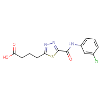 Chemical structure of 4-{5-[(3-chlorophenyl)carbamoyl]-1,3,4-thiadiazol-2-yl}butanoic acid - CSSB00020596351