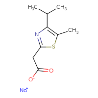 Chemical structure of sodium 2-[5-methyl-4-(propan-2-yl)-1,3-thiazol-2-yl]acetate - CSSB00000691315
