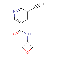 Chemical structure of 5-ethynyl-N-(oxetan-3-yl)pyridine-3-carboxamide - CSSB01991557126