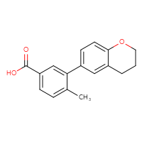 Chemical structure of 3-(3,4-dihydro-2H-1-benzopyran-6-yl)-4-methylbenzoic acid - CSSB00034081821
