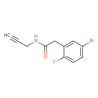 Chemical structure of 2-(5-bromo-2-fluorophenyl)-N-(prop-2-yn-1-yl)acetamide - CSSB01992554245