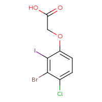 Chemical structure of 2-(3-bromo-4-chloro-2-iodophenoxy)acetic acid - CSSB20101798646