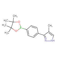 Chemical structure of 4-methyl-3-[4-(4,4,5,5-tetramethyl-1,3,2-dioxaborolan-2-yl)phenyl]-1H-pyrazole - CSSB00010144222