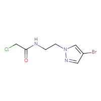 Chemical structure of N-[2-(4-bromo-1H-pyrazol-1-yl)ethyl]-2-chloroacetamide - CSSB00014935060
