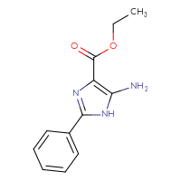 Chemical structure of ethyl 5-amino-2-phenyl-1H-imidazole-4-carboxylate - CSSB00020675832