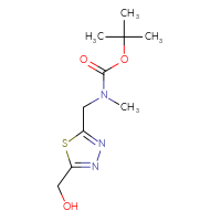 Chemical structure of tert-butyl N-{[5-(hydroxymethyl)-1,3,4-thiadiazol-2-yl]methyl}-N-methylcarbamate - CSSB02517411203