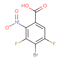 Chemical structure of 4-bromo-3,5-difluoro-2-nitrobenzoic acid - CSSB03555342759
