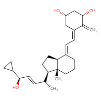 Chemical structure of (1S,3S,5E)-5-{2-[(1R,3aS,4E,7aR)-1-[(2R,3E,5S)-5-cyclopropyl-5-hydroxypent-3-en-2-yl]-7a-methyl-octahydro-1H-inden-4-ylidene]ethylidene}-4-methylidenecyclohexane-1,3-diol - CSSB00134617749