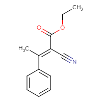 Chemical structure of ethyl (2E)-2-cyano-3-phenylbut-2-enoate - CSSB00014065492