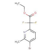 Chemical structure of ethyl 2-(5-bromo-6-methylpyridin-2-yl)-2,2-difluoroacetate - CSSB00125870818