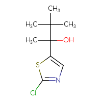 Chemical structure of 2-(2-chloro-1,3-thiazol-5-yl)-3,3-dimethylbutan-2-ol - CSSB14823704080