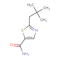Chemical structure of 2-(2,2-dimethylpropyl)-1,3-thiazole-5-carboxamide - CSSB01991036809