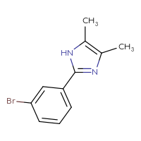 Chemical structure of 2-(3-bromophenyl)-4,5-dimethyl-1H-imidazole - CSSB00010315495