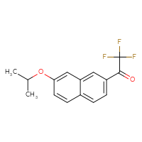 Chemical structure of 2,2,2-trifluoro-1-[7-(propan-2-yloxy)naphthalen-2-yl]ethan-1-one - CSSB21103686306