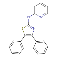 Chemical structure of N-(4,5-diphenyl-1,3-thiazol-2-yl)pyridin-2-amine - CSSB00028091771