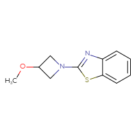 Chemical structure of 2-(3-methoxyazetidin-1-yl)-1,3-benzothiazole - CSSB00047286573