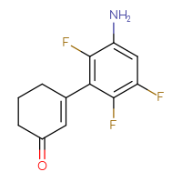Chemical structure of 3-(3-amino-2,5,6-trifluorophenyl)cyclohex-2-en-1-one - CSSB06583540131