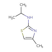 Chemical structure of 4-methyl-N-(propan-2-yl)-1,3-thiazol-2-amine - CSSB00000168912