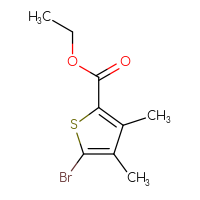 Chemical structure of ethyl 5-bromo-3,4-dimethylthiophene-2-carboxylate - CSSB02126806299