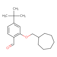 Chemical structure of 4-tert-butyl-2-(cycloheptylmethoxy)benzaldehyde - CSSB21414442656