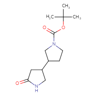 Chemical structure of tert-butyl 5'-oxo-[3,3'-bipyrrolidine]-1-carboxylate - CSSB00016240606