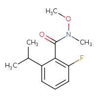 Chemical structure of 2-fluoro-N-methoxy-N-methyl-6-(propan-2-yl)benzamide - CSSB06264696906