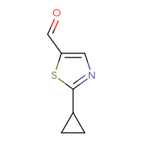 Chemical structure of 2-cyclopropyl-1,3-thiazole-5-carbaldehyde - CSSB00000688498