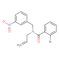 Chemical structure of 2-bromo-N-[(3-nitrophenyl)methyl]-N-(prop-2-en-1-yl)benzamide - CSSB00231567663