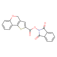 Chemical structure of 1,3-dioxo-2,3-dihydro-1H-isoindol-2-yl 4H-thieno[3,2-c]chromene-2-carboxylate - CSSB00116226788