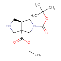 Chemical structure of 2-tert-butyl 3a-ethyl (3aS,6aS)-octahydropyrrolo[3,4-c]pyrrole-2,3a-dicarboxylate - CSSB00044690757