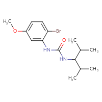 Chemical structure of 1-(2-bromo-5-methoxyphenyl)-3-(2,4-dimethylpentan-3-yl)urea - CSSB02042943204