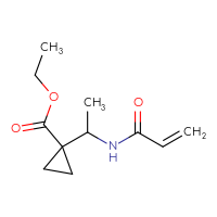 Chemical structure of ethyl 1-[1-(prop-2-enamido)ethyl]cyclopropane-1-carboxylate - CSSB21332099005