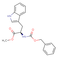 Chemical structure of methyl (2R)-2-{[(benzyloxy)carbonyl]amino}-3-(1H-indol-3-yl)propanoate - CSSB00028562876
