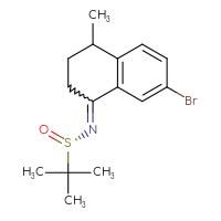 Chemical structure of (S)-N-(7-bromo-4-methyl-1,2,3,4-tetrahydronaphthalen-1-ylidene)-2-methylpropane-2-sulfinamide - CSSB21332859146
