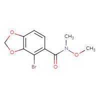 Chemical structure of 4-bromo-N-methoxy-N-methyl-2H-1,3-benzodioxole-5-carboxamide - CSSB21151594406