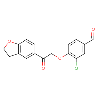 Chemical structure of 3-chloro-4-[2-(2,3-dihydro-1-benzofuran-5-yl)-2-oxoethoxy]benzaldehyde - CSSB21414459130