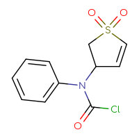 Chemical structure of N-(1,1-dioxo-2,3-dihydro-1λ⁶-thiophen-3-yl)-N-phenylcarbamoyl chloride - CSSB21224773307